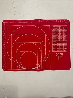 Core Kitchen Red Silicone Baking Mat with Measurement Guides